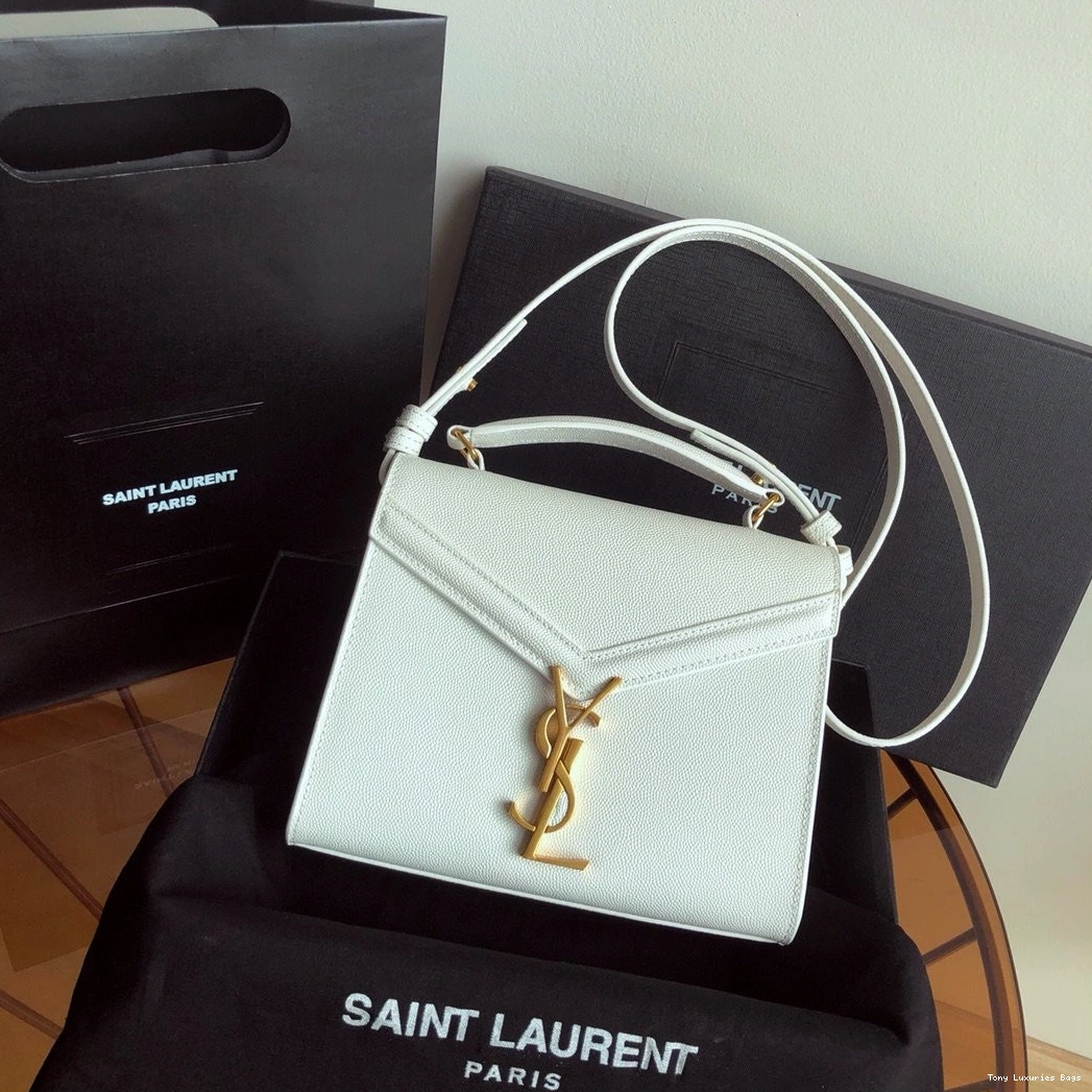 Tony Luxuries DE BAG HANDLE EMBOSSED IN MINI POUDRE GRAIN TOP YSL LEATHER CASSANDRA 0711
